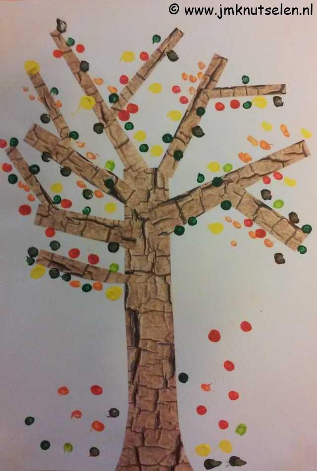 Herfstboom platte vlak