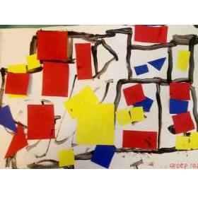 Mondriaan met papier