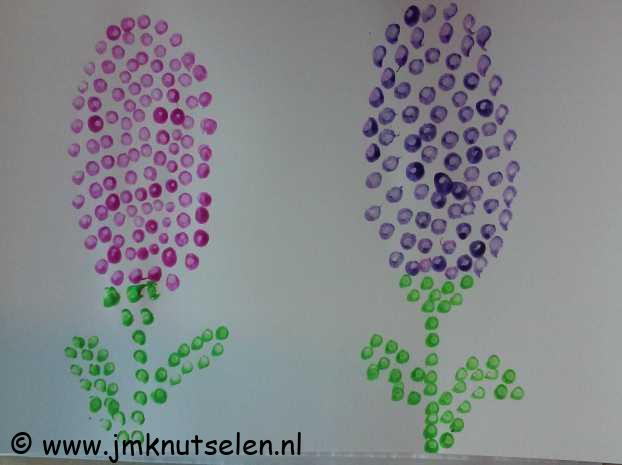 Hyacinten met wattenstaafjes