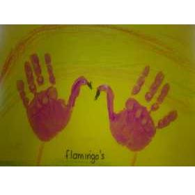 Handjes flamingo's